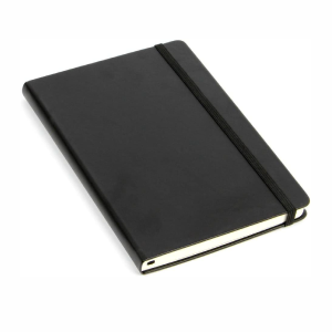 A5 Black Notebook with Pen Holder - Ideas+